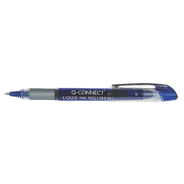 Q-Connect Rollerball Pens Liquid Ink Blue [Pack of 10]