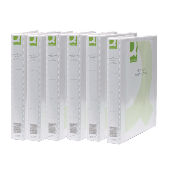 Q-Connect Presentation Binder 2 D-Ring 25mm White [Pack of 6]