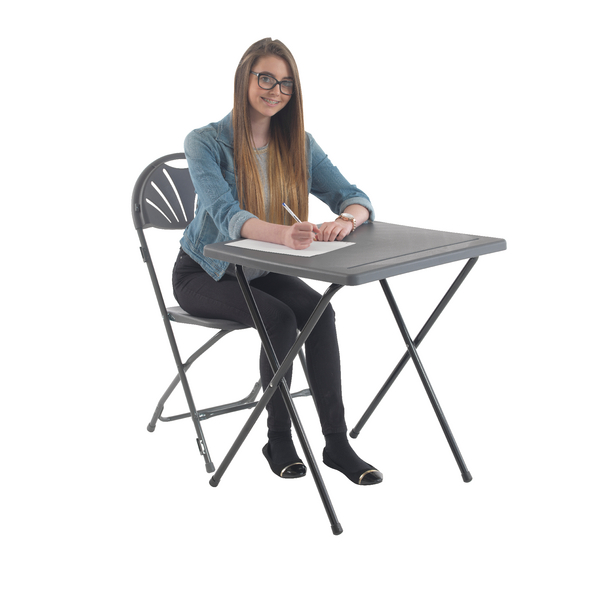 Jemini Folding Exam Desk Polypropylene Charcoal KF78653
