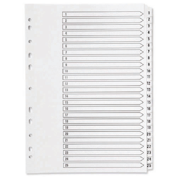 Q-Connect A4 1-25 Mylar Index