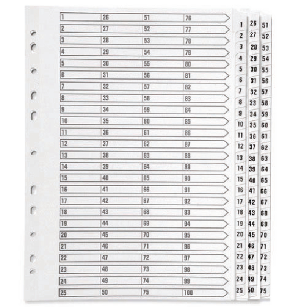 Q-Connect A4 1-75 Mylar Index