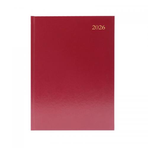 Condiary A5 Diary Two Days per Page 2026 Burgundy