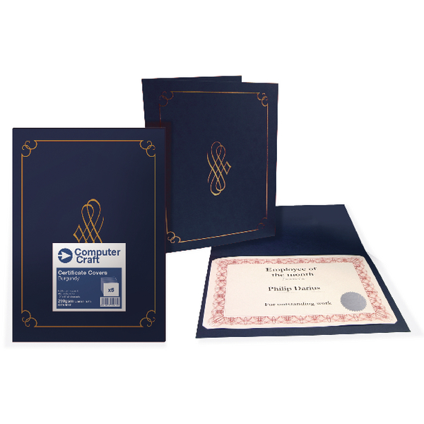 Computer Craft Certificate Covers Blue [Pack of 5]