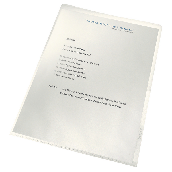 Leitz Re:Cycle Cut Flush Folders Clear [Pack of 100]
