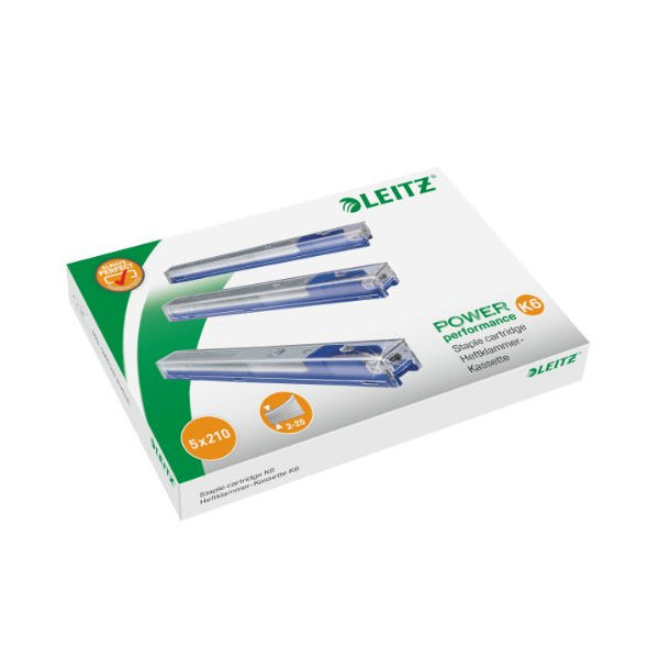 Leitz Stapler Heavy Duty Cartridge of Staples 6mm Blue [Pack of 5]