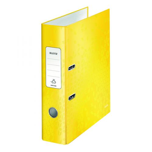 Leitz 180 WOW Lever Arch File A4 80mm Yellow [Pack of 10]