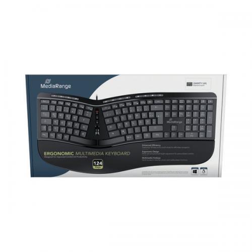 MediaRange Wired Ergonomic Multimedia Keyboard Black