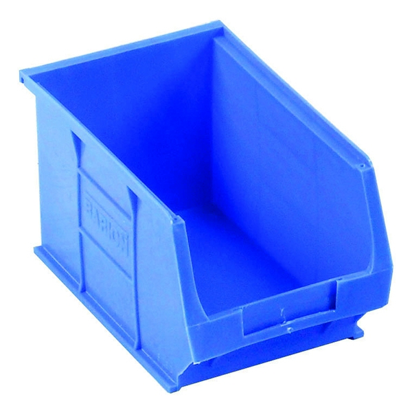 Small Parts Container 150x240x132mm Louvered Value 6 Blue
