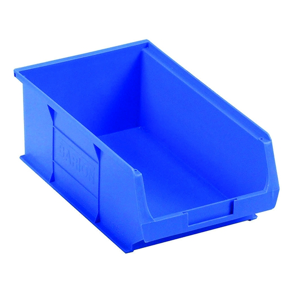Small Parts Container 205x350x132mm Louvered Value 9 Blue