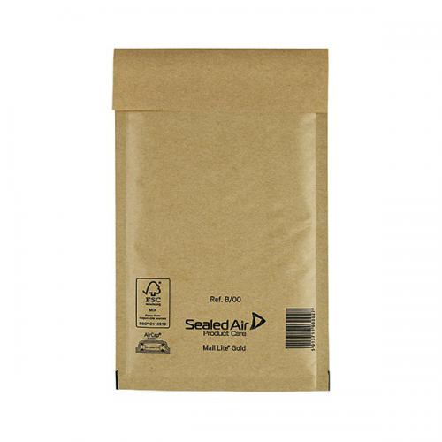 Mail Lite Bubble Postal Bag Gold B00120x210 [Pack of 100] 101098090