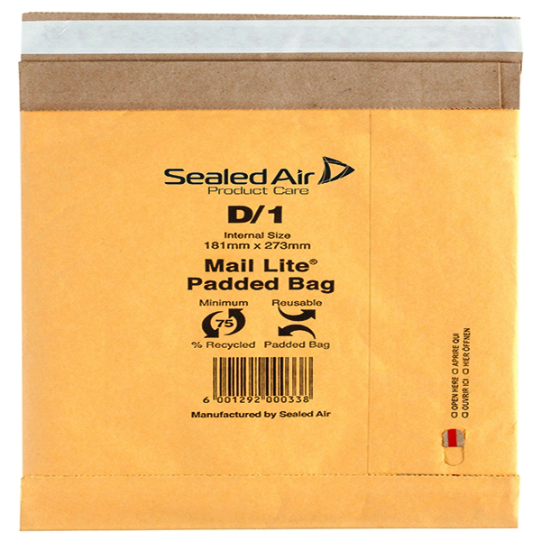 Mail Lite Padded Bags D/1 181x273mm [Pack of 100] 100943477