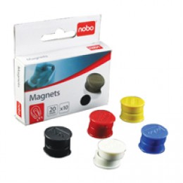 Nobo Magnetic Round Marker 20mm Assorted [Pack of 10]