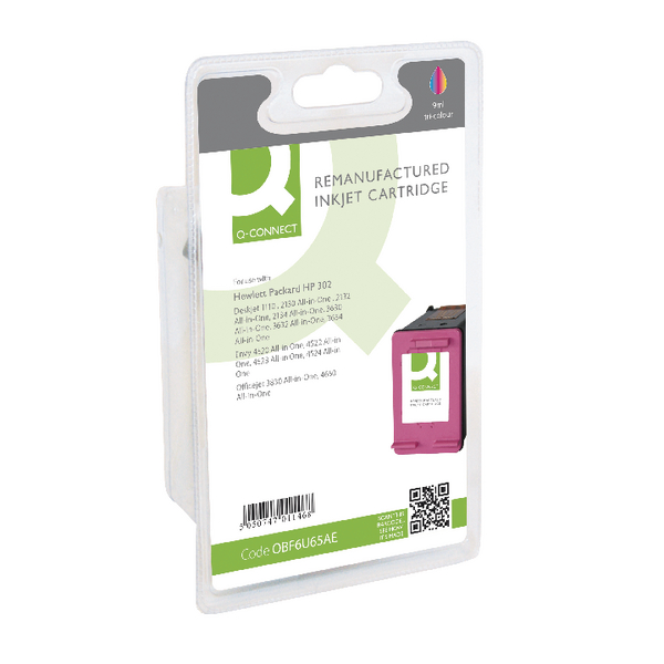 Q-Connect HP 302 Inkjet Cartridge 3 Colour F6U65AE-COMP