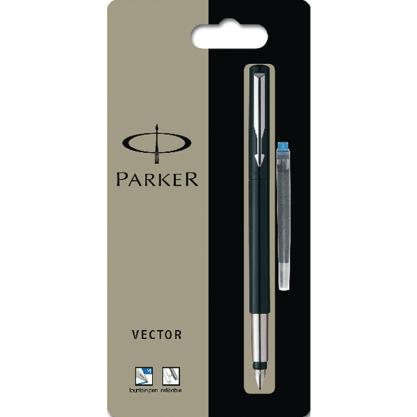 Parker Vector Fountain Pen Black [Pack of 6]