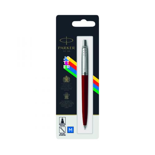 Parker Jotter Ballpoint Pen Medium Tip Red-Barrel Blue-Ink