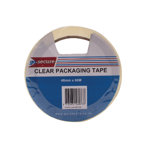 GoSecure Packaging Tape Clear 50mmx66m [Pack of 6]