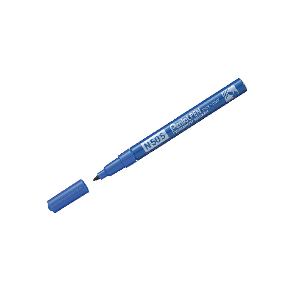 Pentel N50S Fine Permanent Marker Blue [Pack of 12]