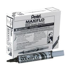 Pentel Maxiflo Whiteboard Marker Bullet Tip Black [Pack of 12]