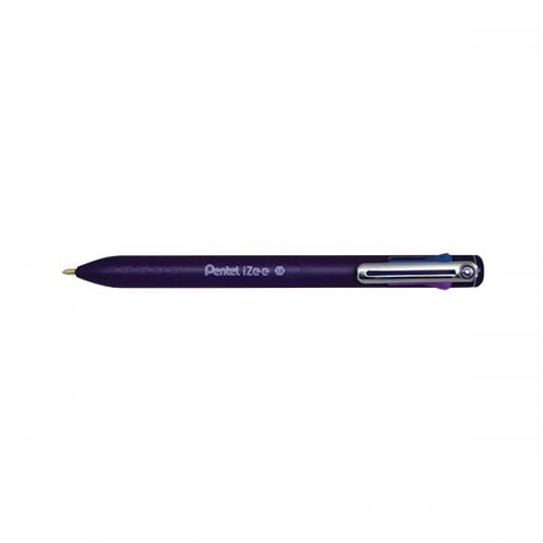 Pentel iZee 4-Colour Ballpoint Pen Assorted [Pack of 12]