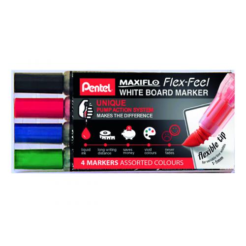 Pentel Maxiflo Whiteboard Marker [Pack of 4]