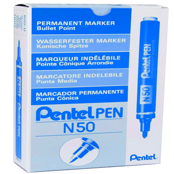 Pentel Marker Bullet Tip Blue N50-C [Pack of 12]