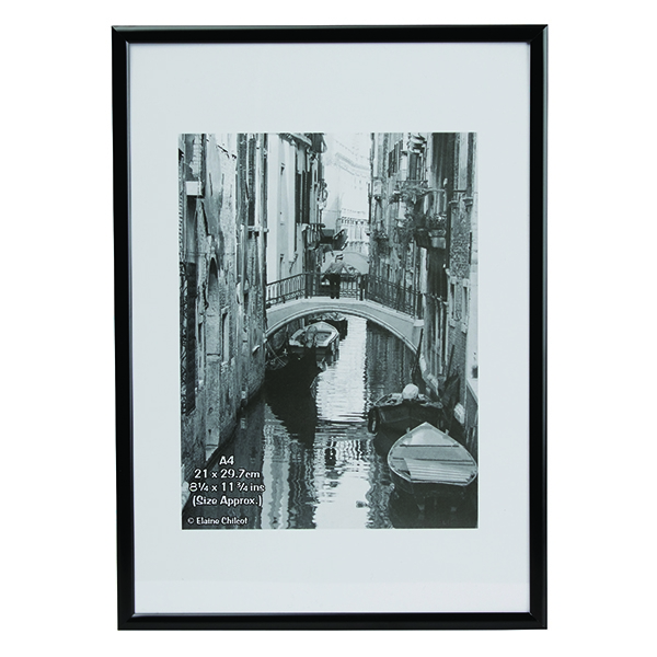 A4 Certificate Frame Back Loader Black