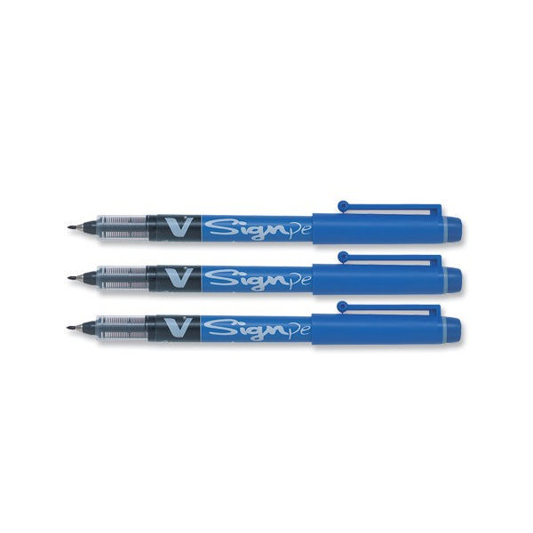 Pilot V Sign Pen Blue [Pack of 12]