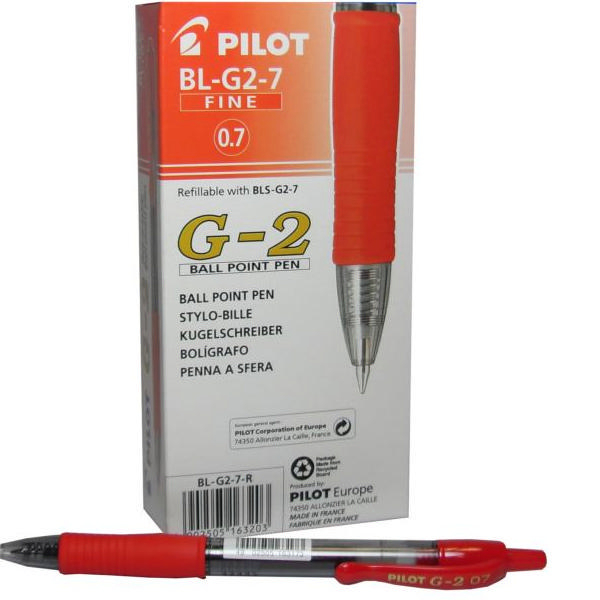 Pilot G207 Retractable Refillable Ballpen Red [Pack of 12]