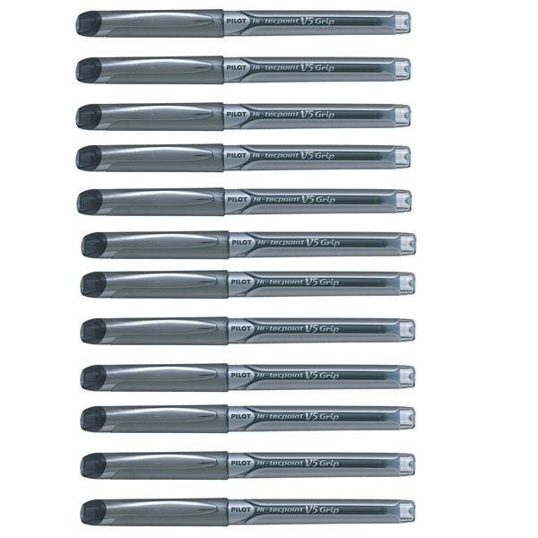 Pilot V5 Grip Liquid Ink Rollerball Black [Pack of 12]