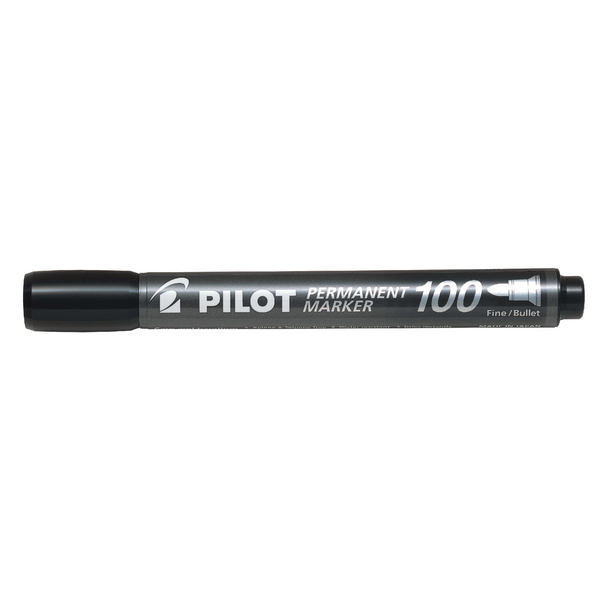 Pilot 100 Permanent Marker Black Bullet Tip [Pack of 20]