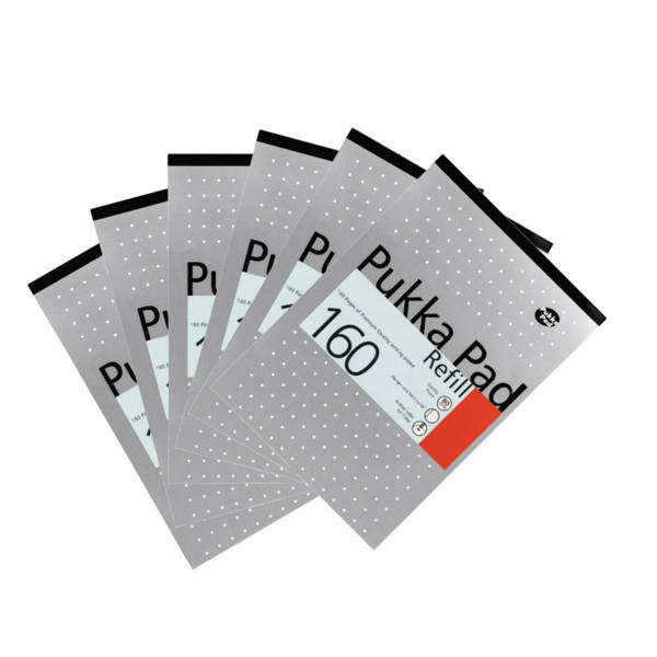 Pukka Refill Pad Punched White 80 Leaf [Pack of 6]