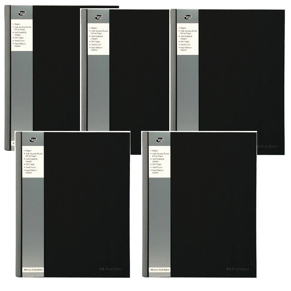 Pukka Pad Casebound Book A4 Black [Pack of 5]