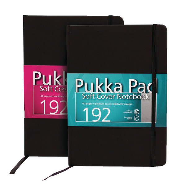 Pukka Signature Soft Cover Notebook A5 Casebound 192 Pages Black [Pack of 3]