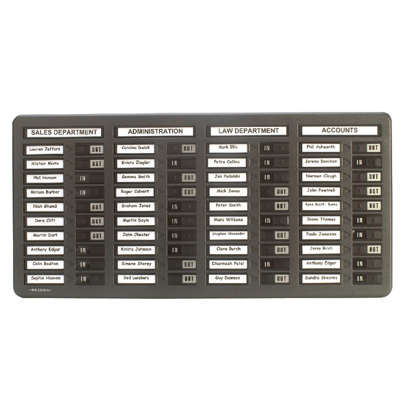 Indesign 40 Name In and Out Board