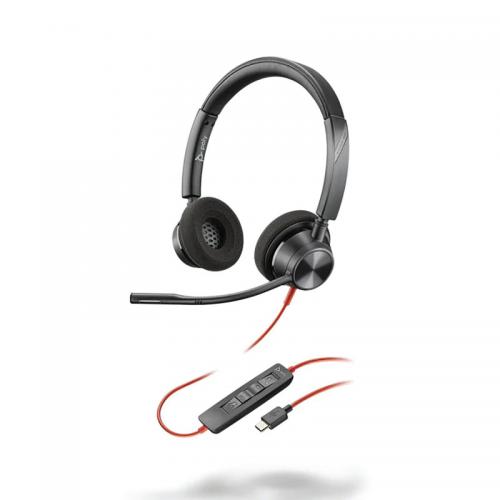 HP Poly Blackwire 3320 USB MS Binaural Headset with USB A-C Adaptor