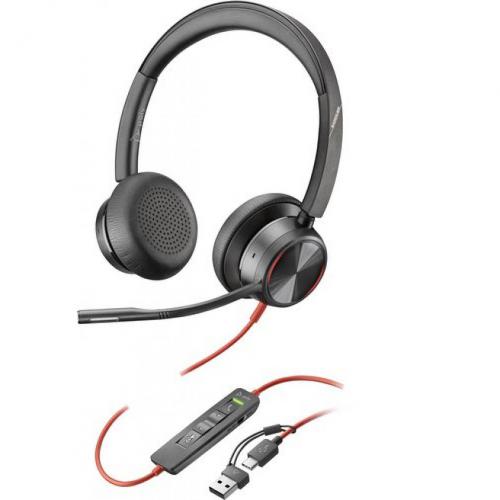 HP Poly Blackwire 8225 USB-C Stereo Headset with USB-A Adapter