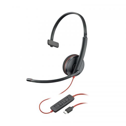 HP Poly Blackwire C3210 USB-A and USB-C Monaural Headset