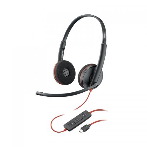 HP Poly Blackwire C3220 USB-C Stereo Headset with USB Adaptor environment friendly bag