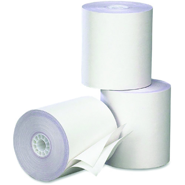 Roltech 2 Ply Carbonless Register Rolls 76x76mm White [Pack of 20]