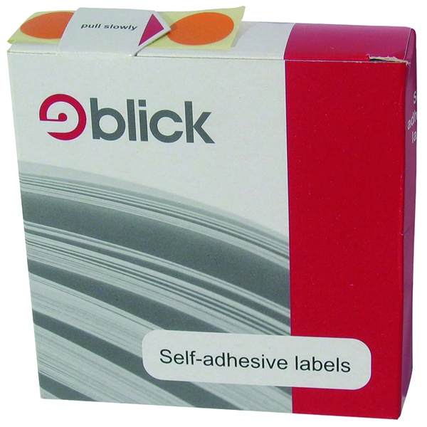 Blick Dispenser Self Adhesive Labels 19mm Orange [Pack of 1280]