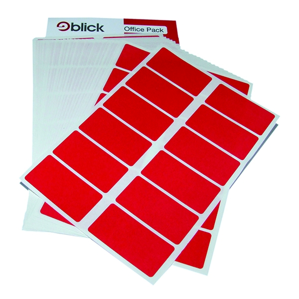 Blick Colour Labels 25x50mm Red [Pack of 2240]