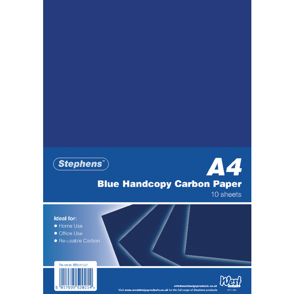 Stephens Handwriting Carbon Paper Blue [Pack of 10x10]
