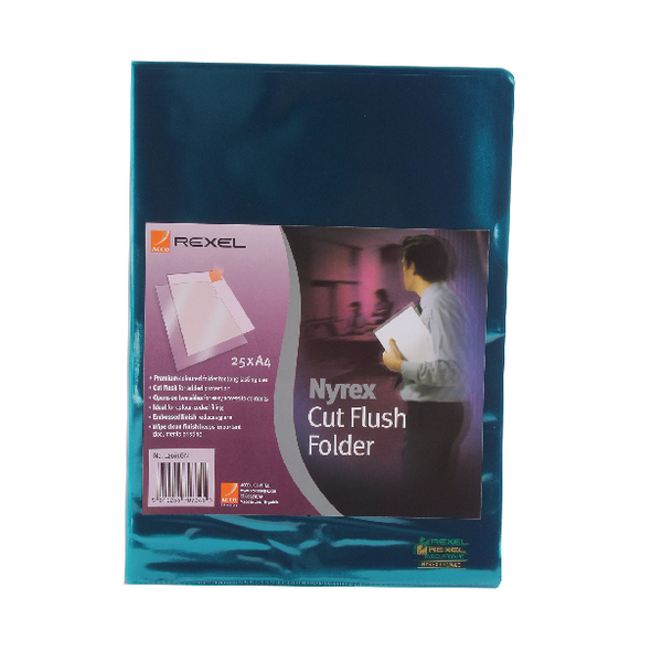 Rexel Nyrex Cut Flush Folder Green [Pack of 25]