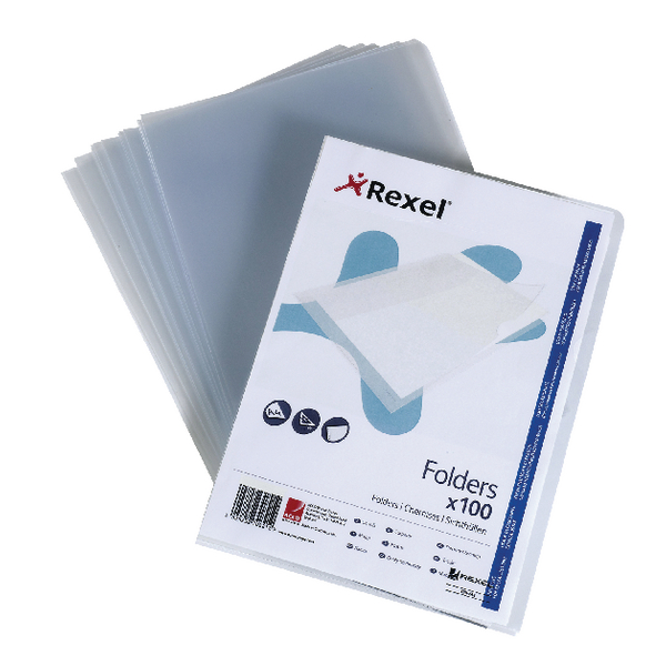 Rexel Superfine Folder Clear [Pack of 100]