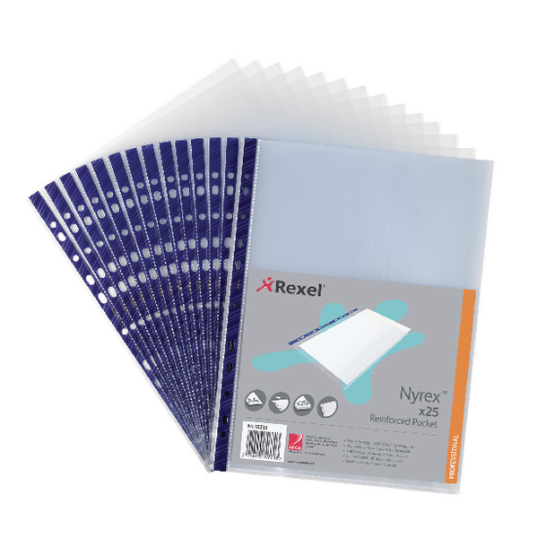 Rexel Nyrex Punched Pockets [Pack of 25]
