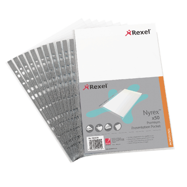 Rexel Nyrex Premium Presentation Punched Pockets [Pack of 50]