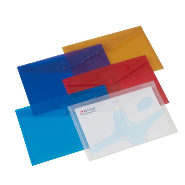 Rexel Carry Folder A4 Translucent Assorted [Pack of 6]