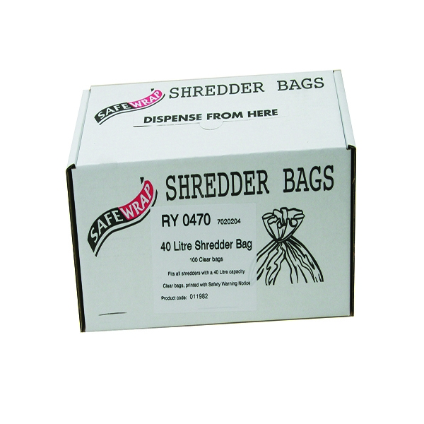Safewrap Shredder Bags 40 Litre [Pack of 100]