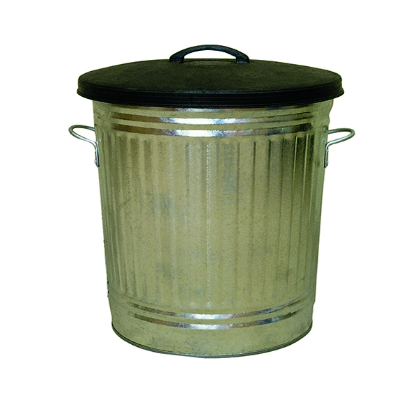 Galvanised Metallic Bin with Lid 316625