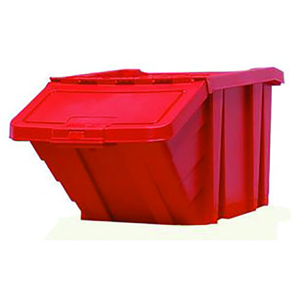Heavy Duty Storage Bin with Lid Red